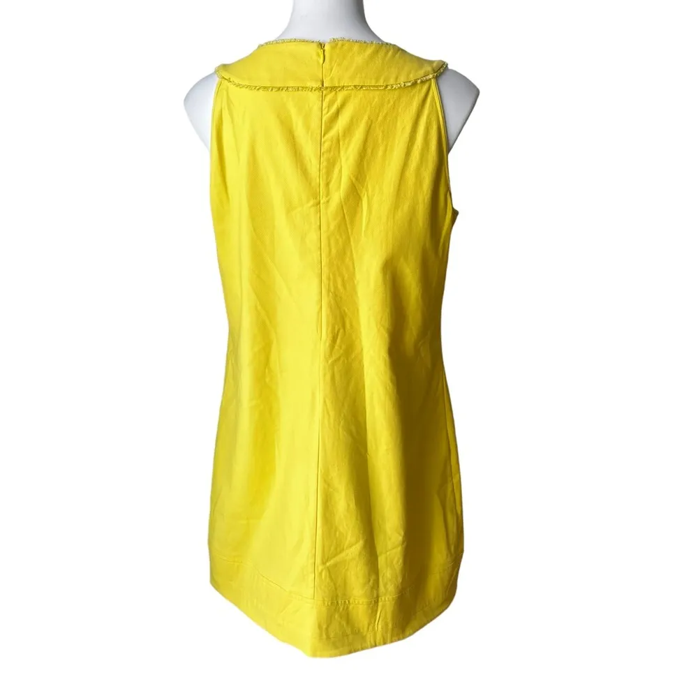 Piazza Sempione Yellow Sleeveless Smock Shift Dress with Front Pleat - Image 4