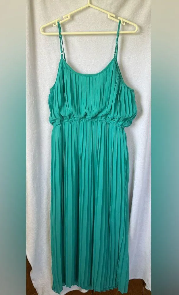 American Rag size xxl turquoise pleated sleeves dress - Image 7