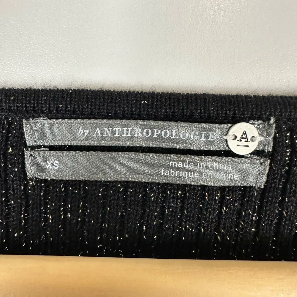 Anthropologie Sweetheart Ribbed Metallic Sweater - Image 3