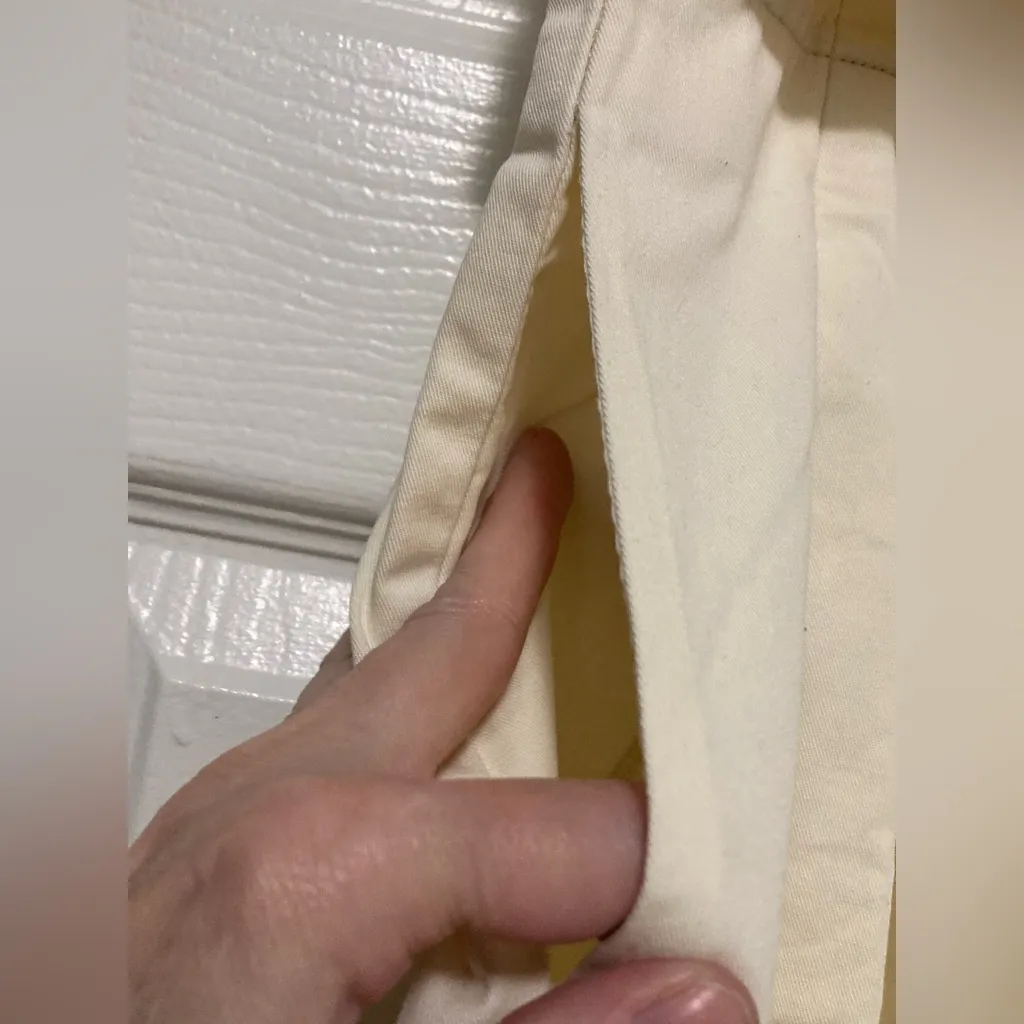 American Eagle Cream Highest Rise Belted Paperbag Waist Cropped Wide Leg Pants - Image 8