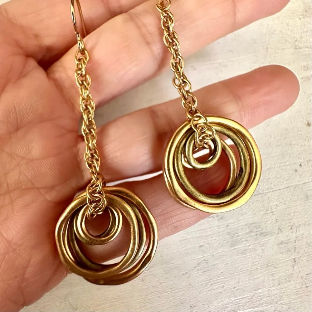 Chico’s Nikki gold tone chain circle earrings - Image 4