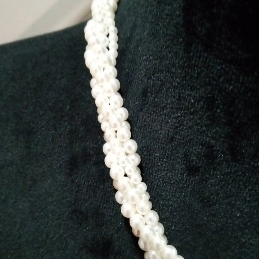 Womens Fashion Chunky Freshwater Pearl Beaded Big Pendant Collar Necklace White - Image 6