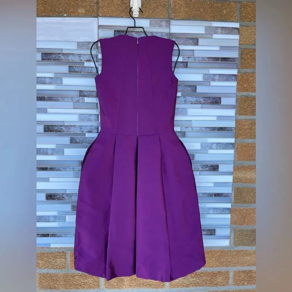 Dsquared2 purple Silk Bow Neckline Balloon Hem Dress S/40 Purple - Image 6