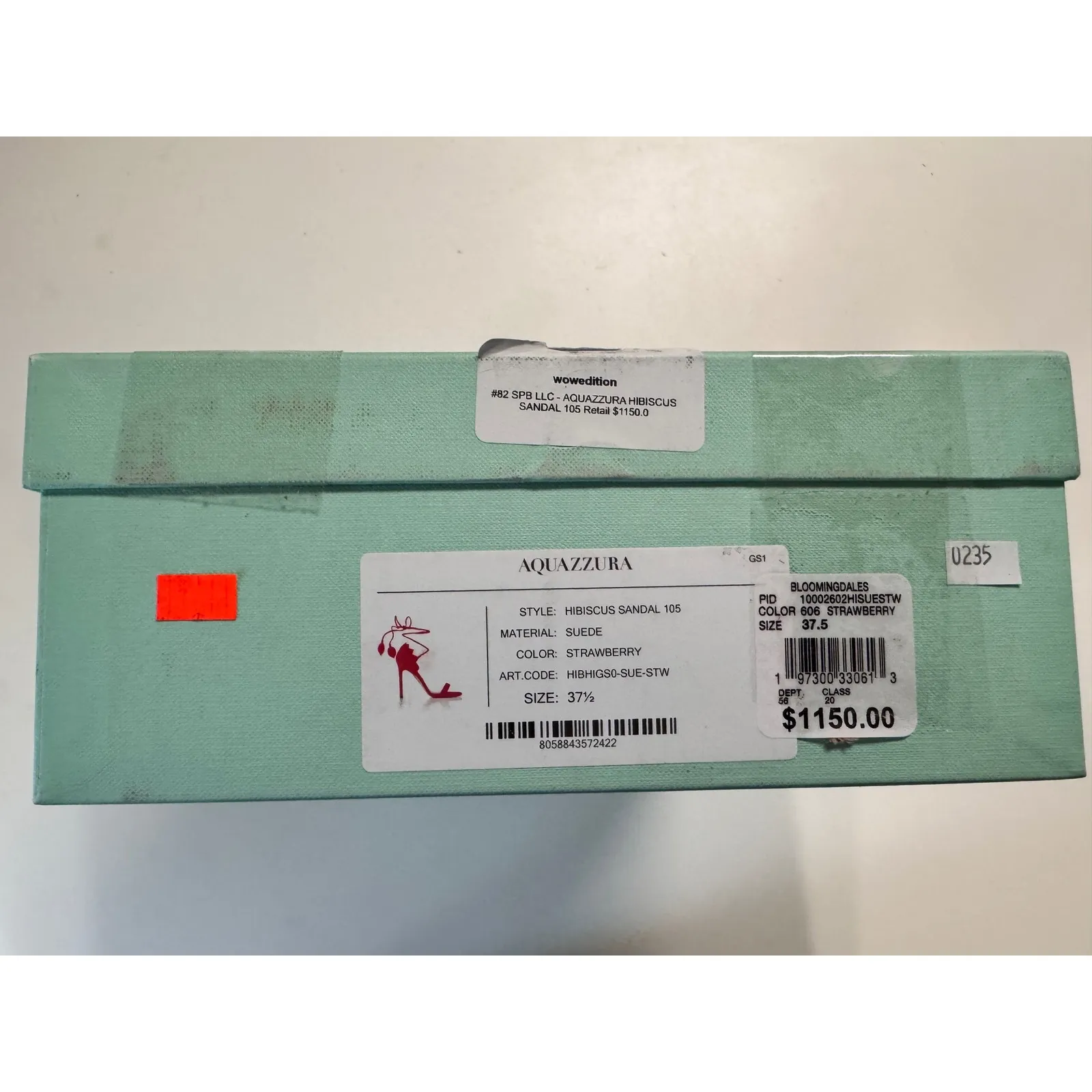 Aquazzura Orange Suede Leaf Detail Lace Up Stiletto Sandals Heels Size 37.5 Red - Image 10