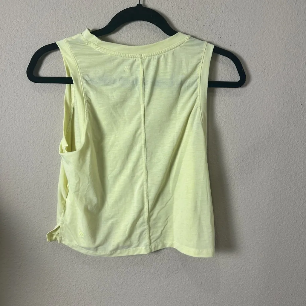 ALL IN MOTION Cropped Bright Yellow Glitter Crop Top Shirt Size XS - Image 5