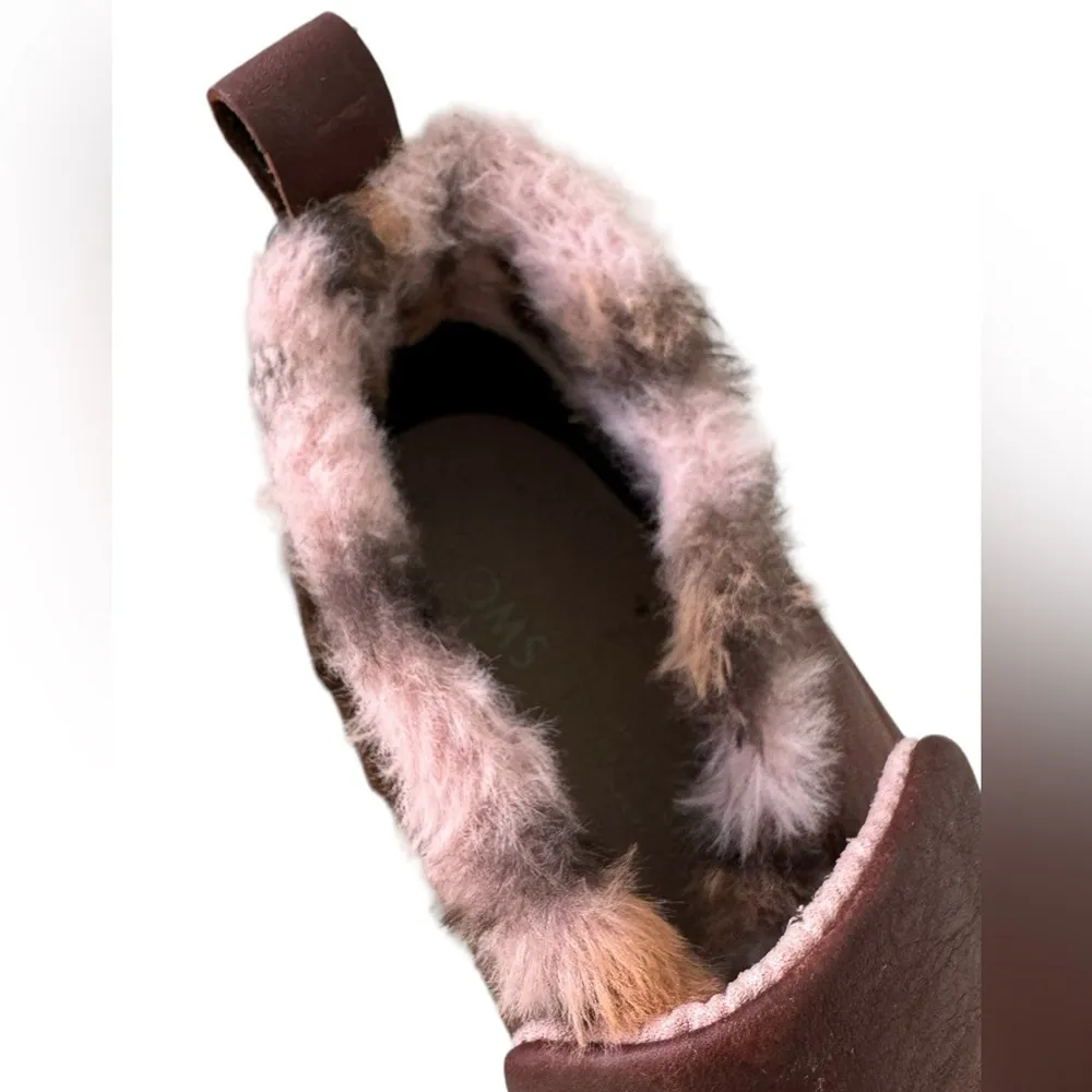 Tom’s Paxton Leather Faux Fur Dark Brown Chukkar Sneaker Size 7 - Image 9
