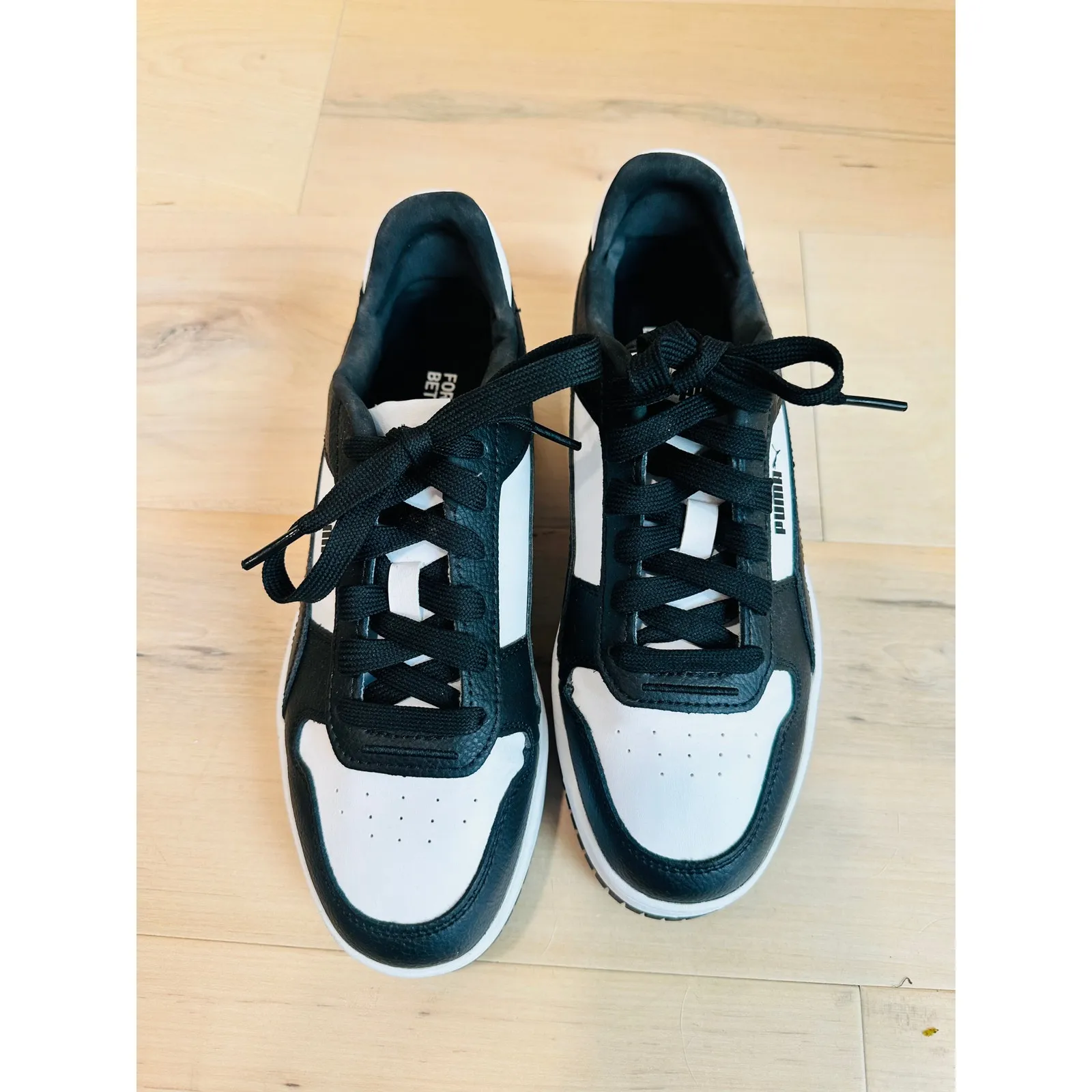 Puma Carina Street Platform sneaker Size 7 Black and White Retro Streetwear - Image 3