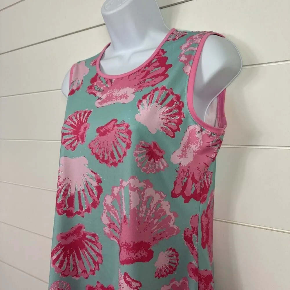 AnaClare Active Seashell Print Sleeveless Kaylie Shirt Pink Blue sz S - Image 3