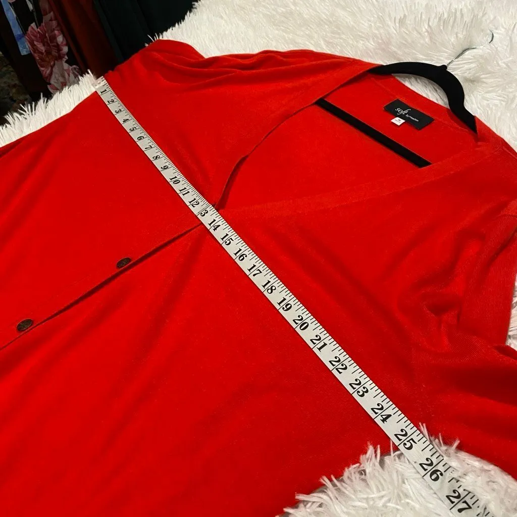 Soft by Naadam Cotton Cashmere Button Duster Cardigan in Orange Medium - Image 4