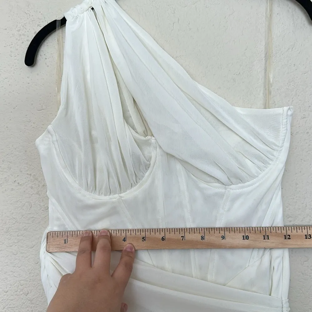 HOUSE OF CB   'Valentina' Ivory white Asymmetric Cutout Midi Dress NWOT Size S‎ - Image 8