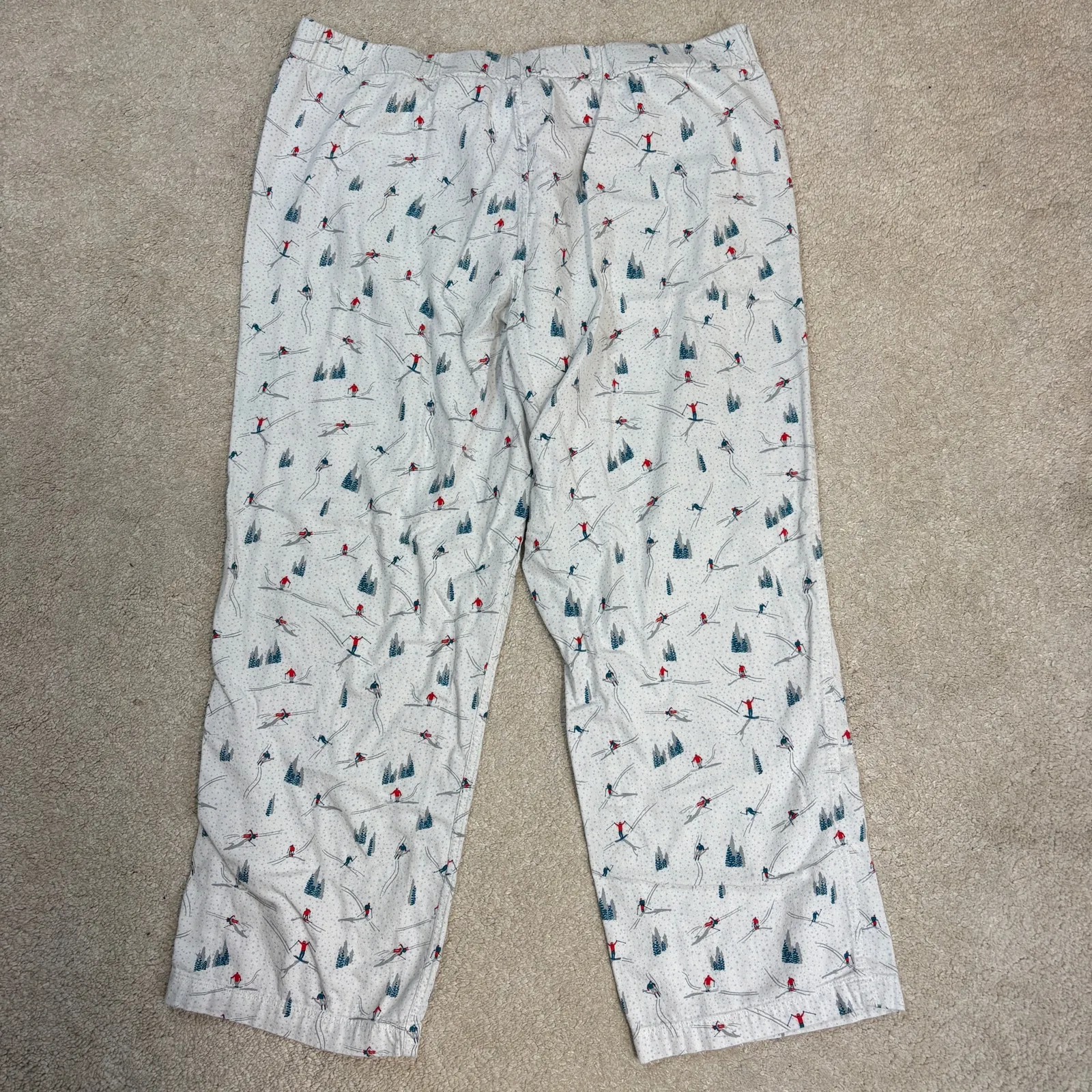 Lands' End Set of 2 Women's Flannel Pajama Pants Plaid/Skiing Winter Size 1X - Image 3