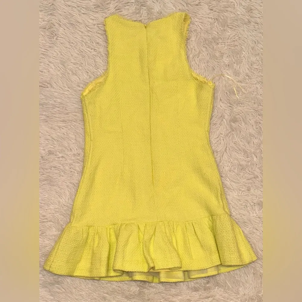 NWT LIKELY Toni Sleeveless Ruffle Tweed Mini Dress in Yellow Size 10 - Image 7