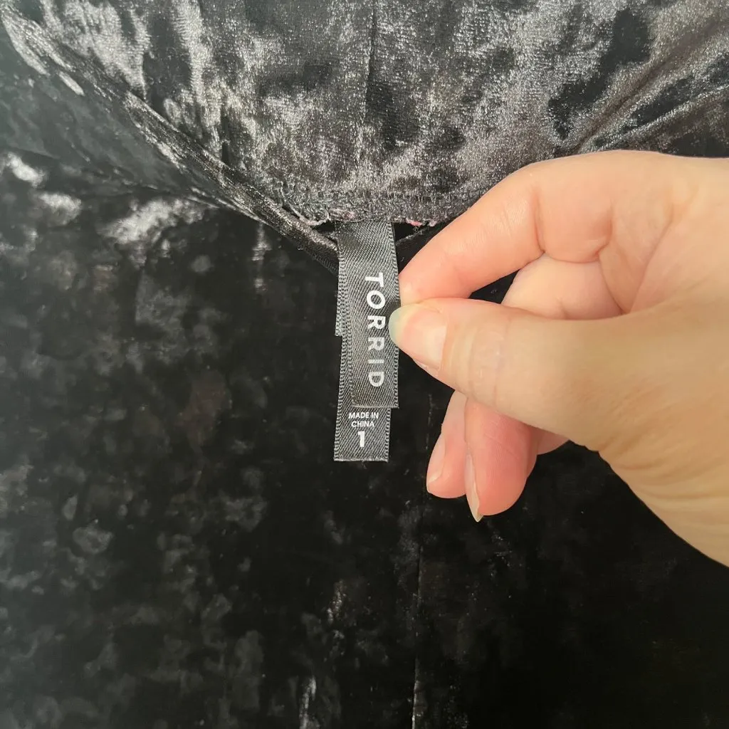 Torrid Womens Black Velour Dark Romantic Pull On Leggings Plus Size 1X - Image 5