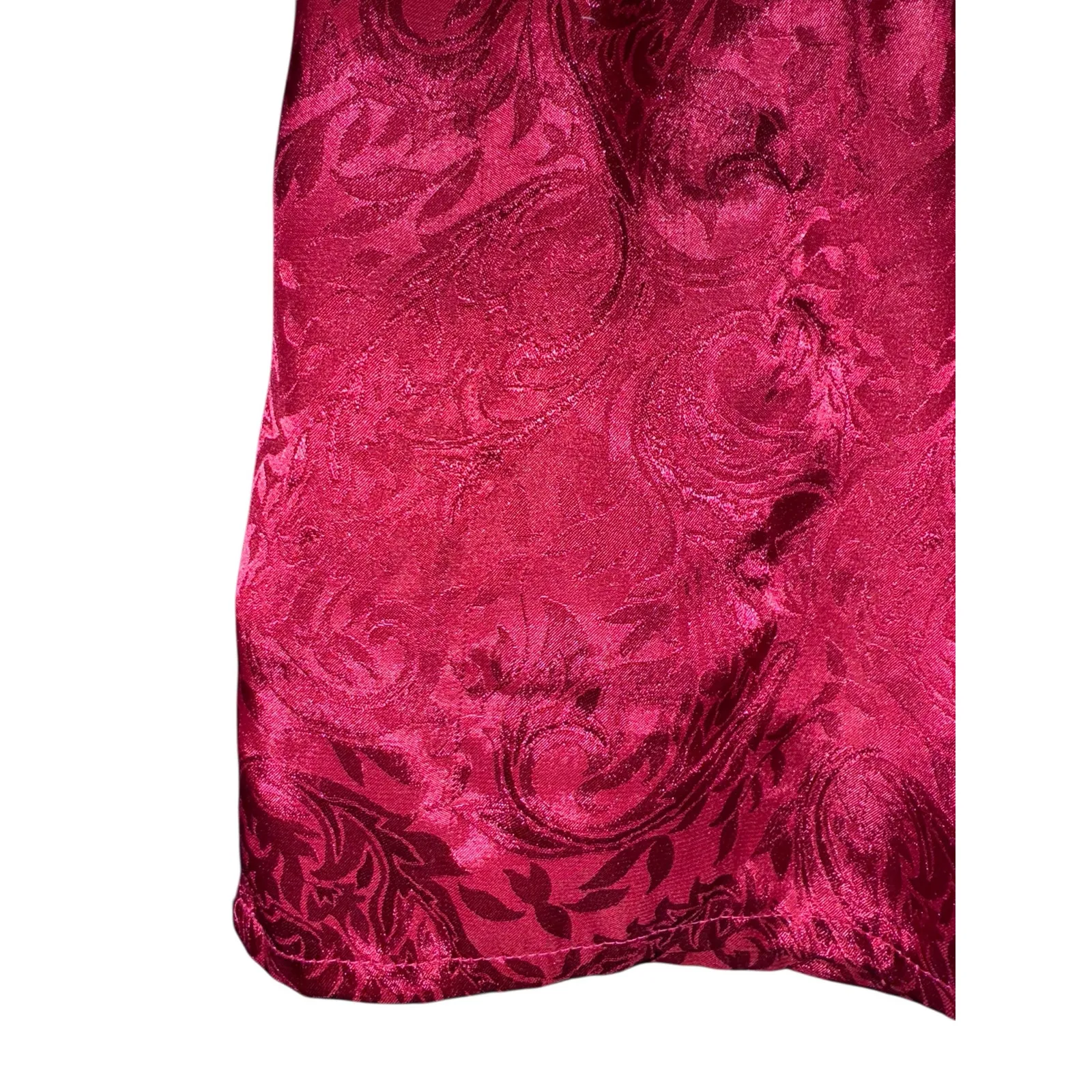 Vintage Partners High Waisted Satin Sleep Shorts Women's Medium Red Valentines - Image 2