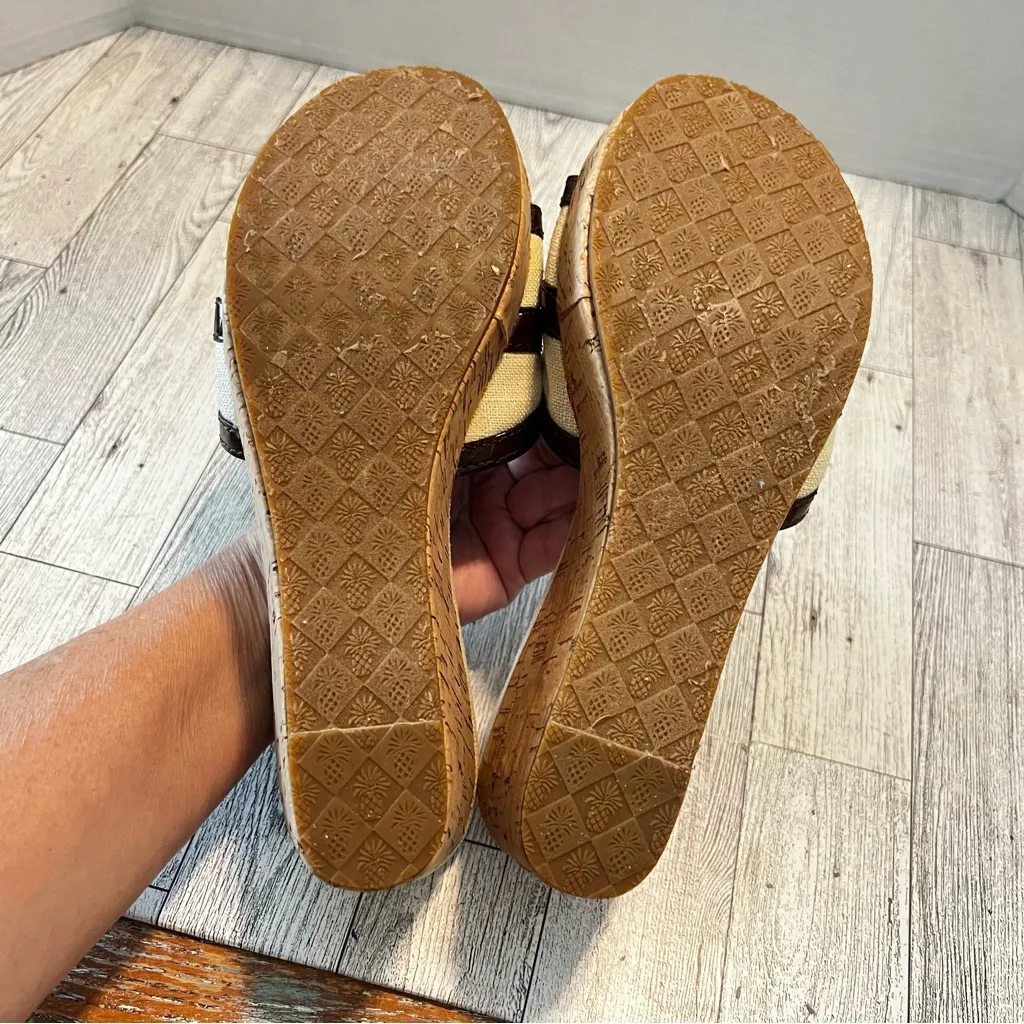 Tommy Bahama Women's Pineapple One Strap Slide Cork Wedge Sandals Size 7B - Image 6