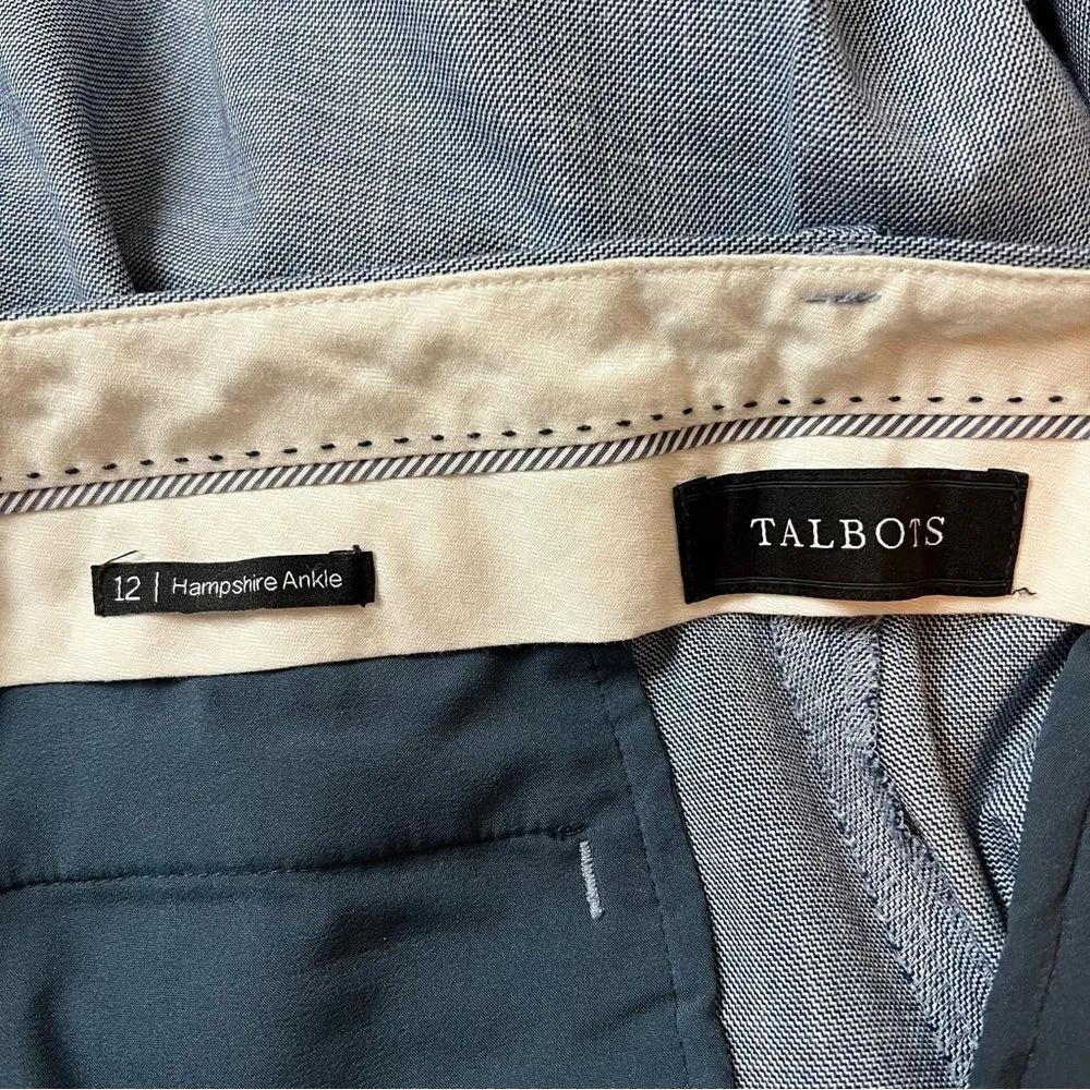 Talbots Hampshire Ankle Straight Leg Dress Pants Chambray Blue Size 12 - Image 6