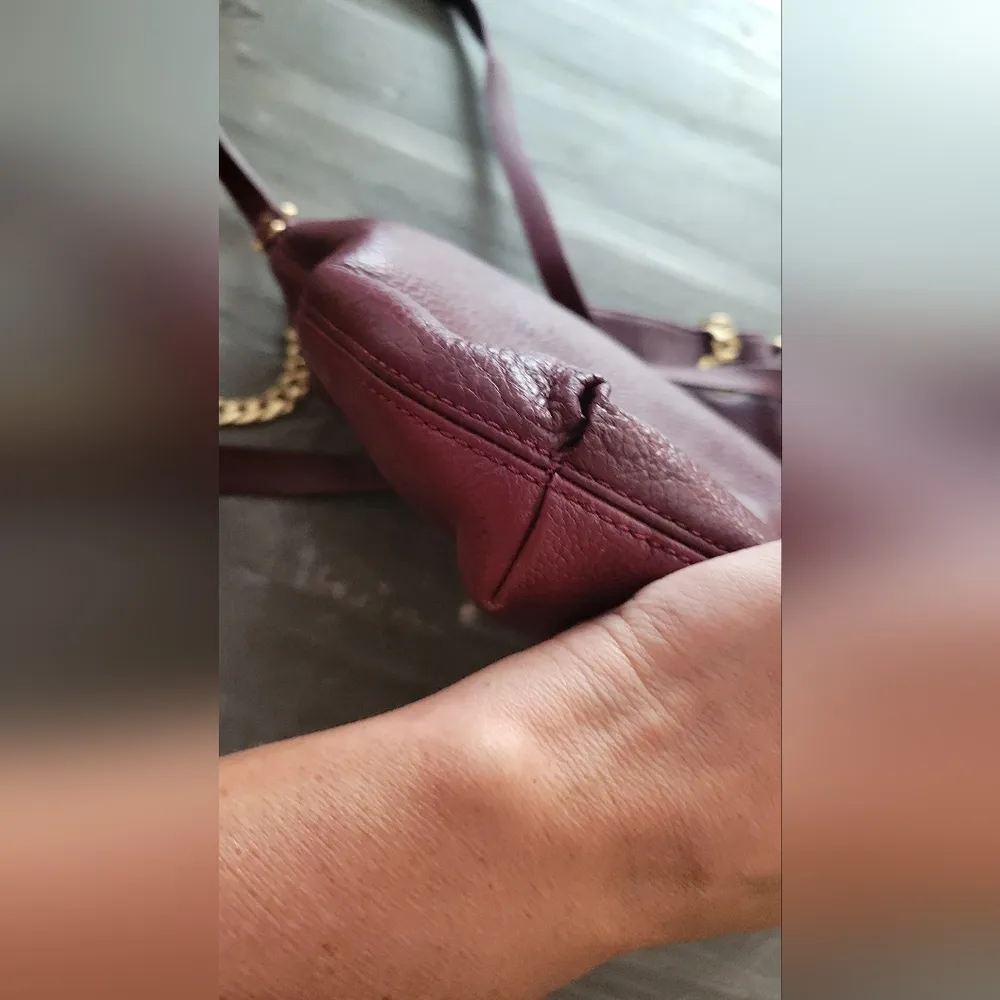 Michael Kors Burgundy Genuine Leather Bag Red - Image 8