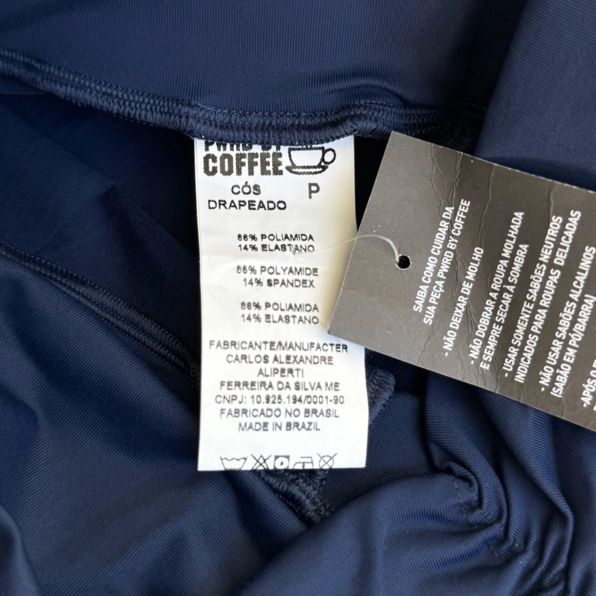 NWT PWRD By Coffee Made in Brazil Navy Blue Leggings Size P/S - Image 5