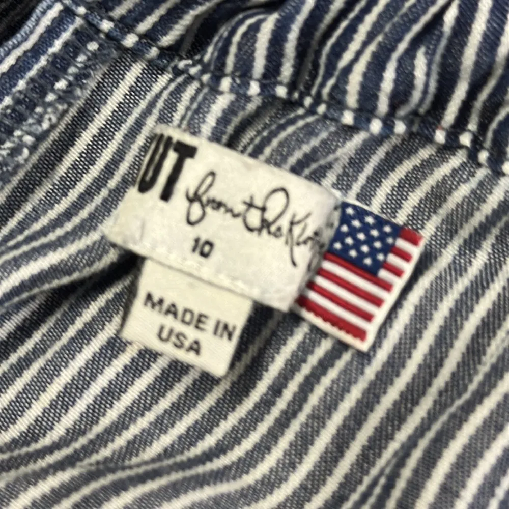 Kut From The Cloth Striped Sleeveless Tie Back Pocket Shift Dress Lyocell Sz 10 - Image 12