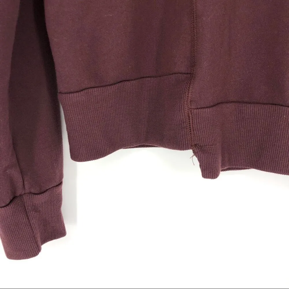 LA Made Burgundy Sweatshirt Asymmetrical Hem L - Image 3