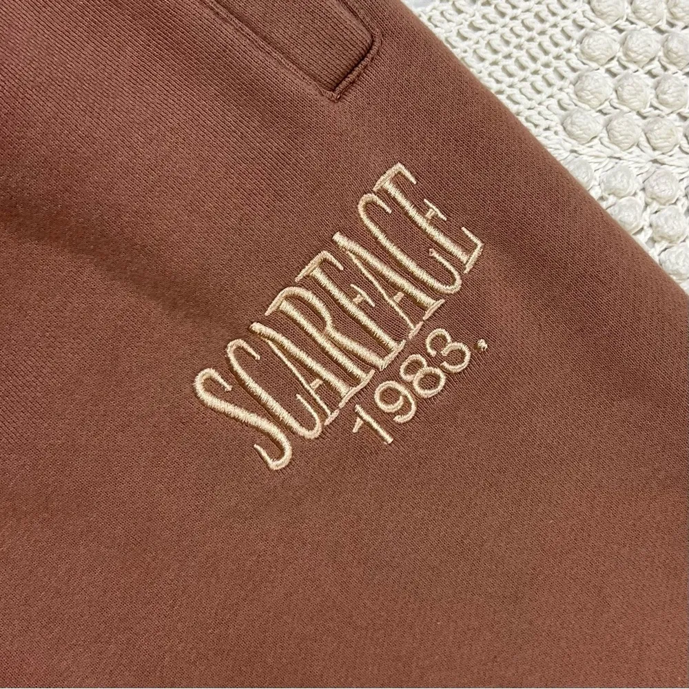Scarface x Shoe Palace womens Size Small Sweatpants Joggers Brown Universal 1983 - Image 4