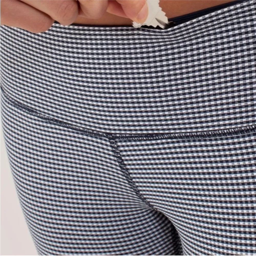 Lululemon Wunder Under Crop Gingham Plaid Leggings - Image 4