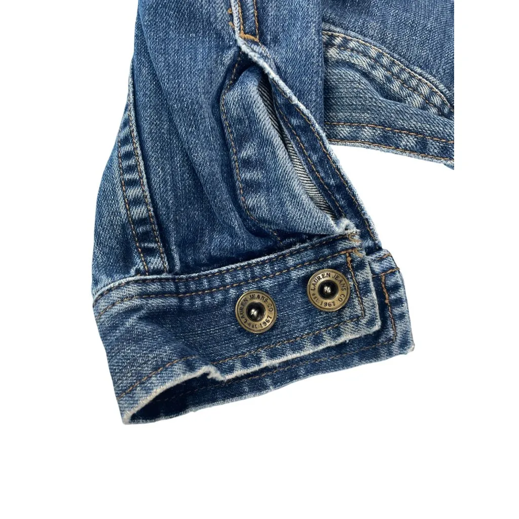 Lauren Jeans Co. Premium Womens blue button Denim Jacket size S SKU 9256 - Image 4