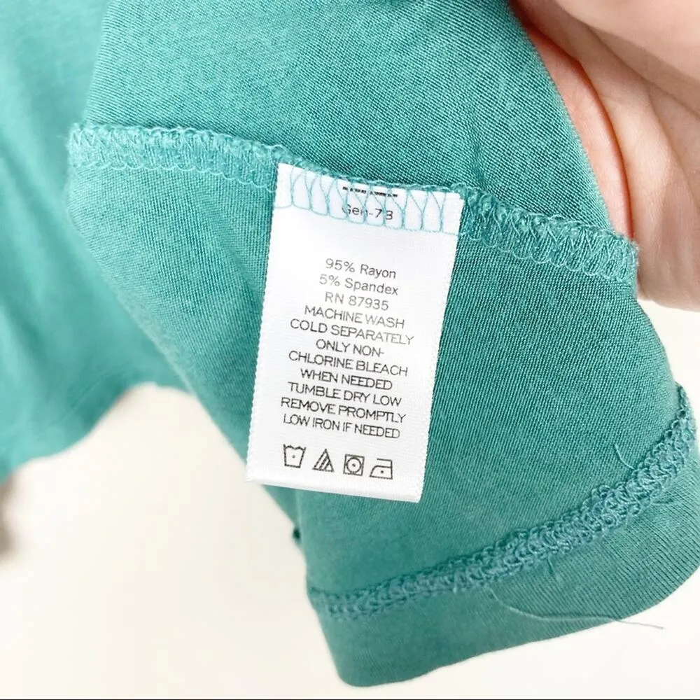 LOGO Lori Goldstein Green 3/4 Tunic Pocket Shirt Sz S - Image 5