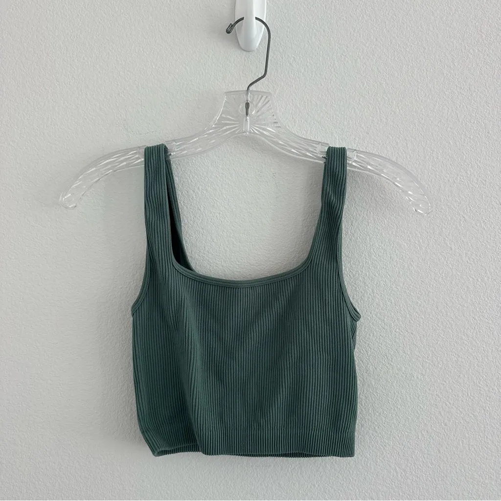 Zara Limitless Contour Collection Seamless Square Neck Crop Tank and Biker Short - Image 9