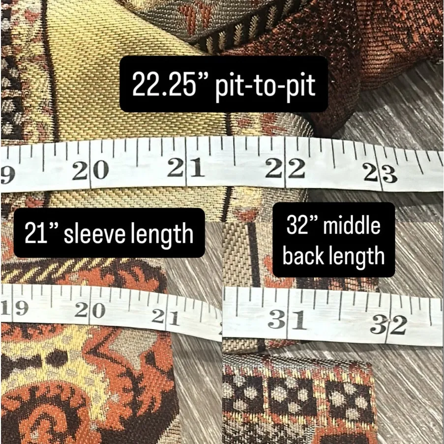 Chico’s Tapestry Dreams Brocade Patchwork Evening Coat Metallic Glam Art-to-Wear - Image 15