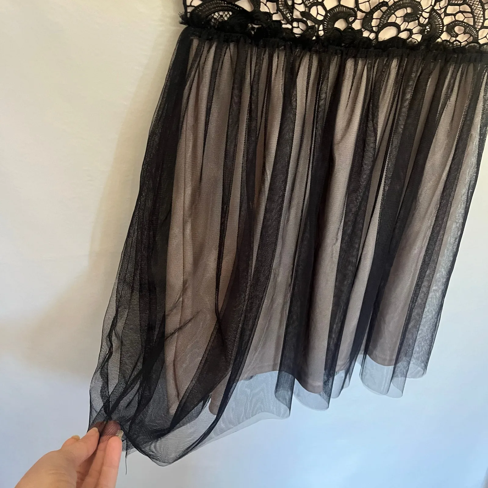 Y2K Miami Coquette Dress Sz M Whimsigoth Dark Fairy Lace Sheer Mesh Witchy Vampy - Image 4