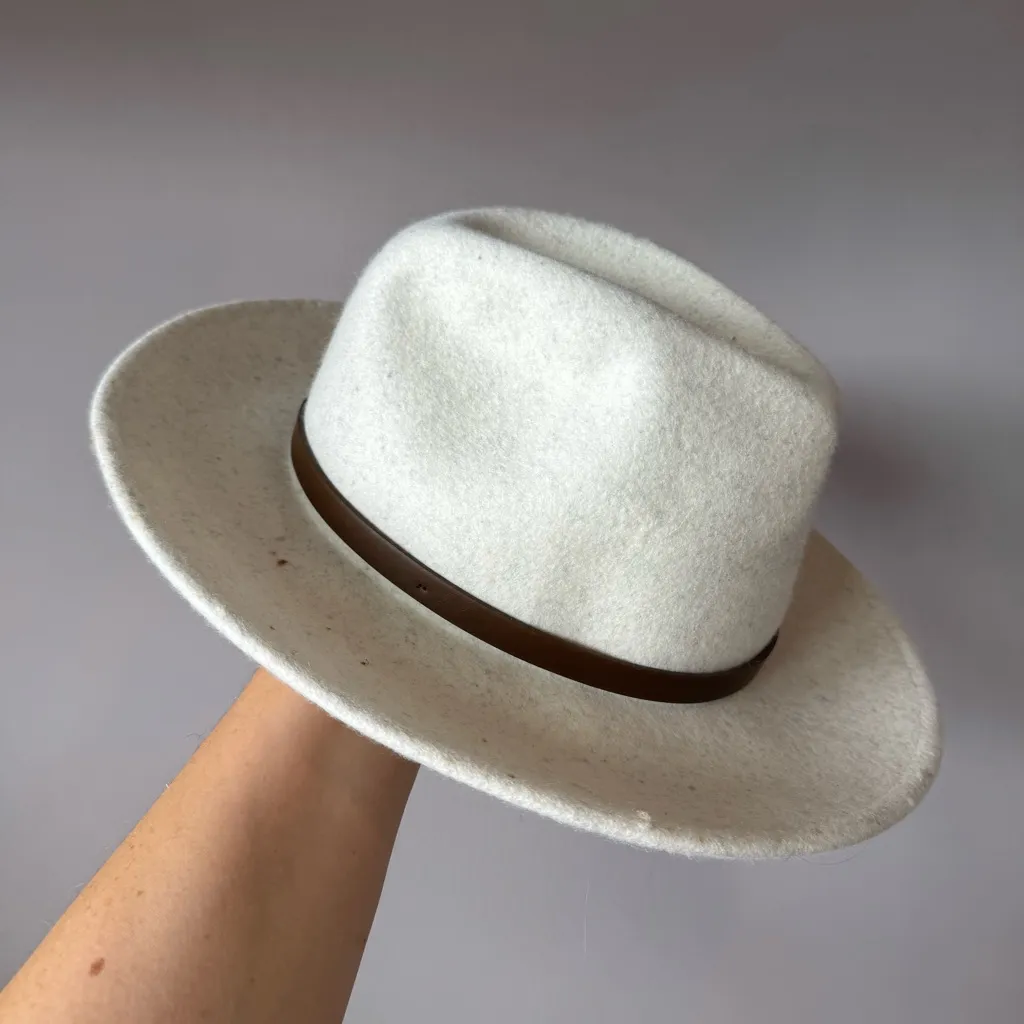 Free People Women’s Wythe Leather Band Felt Fedora Hat One Side‎ - Image 11