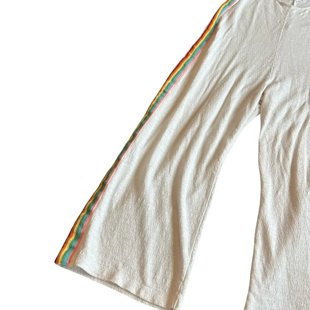 Pitusa Slub Knit Jumpsuit White Sleeveless V - Image 10