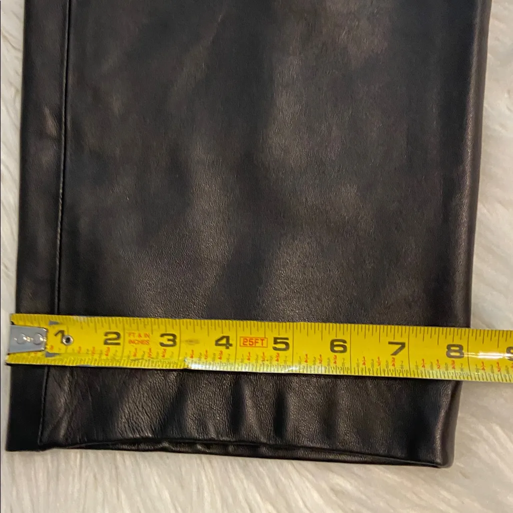 Liz Claiborne Dark Brown  Leather Dress Pants size 12 100% leather inseam 30” - Image 8