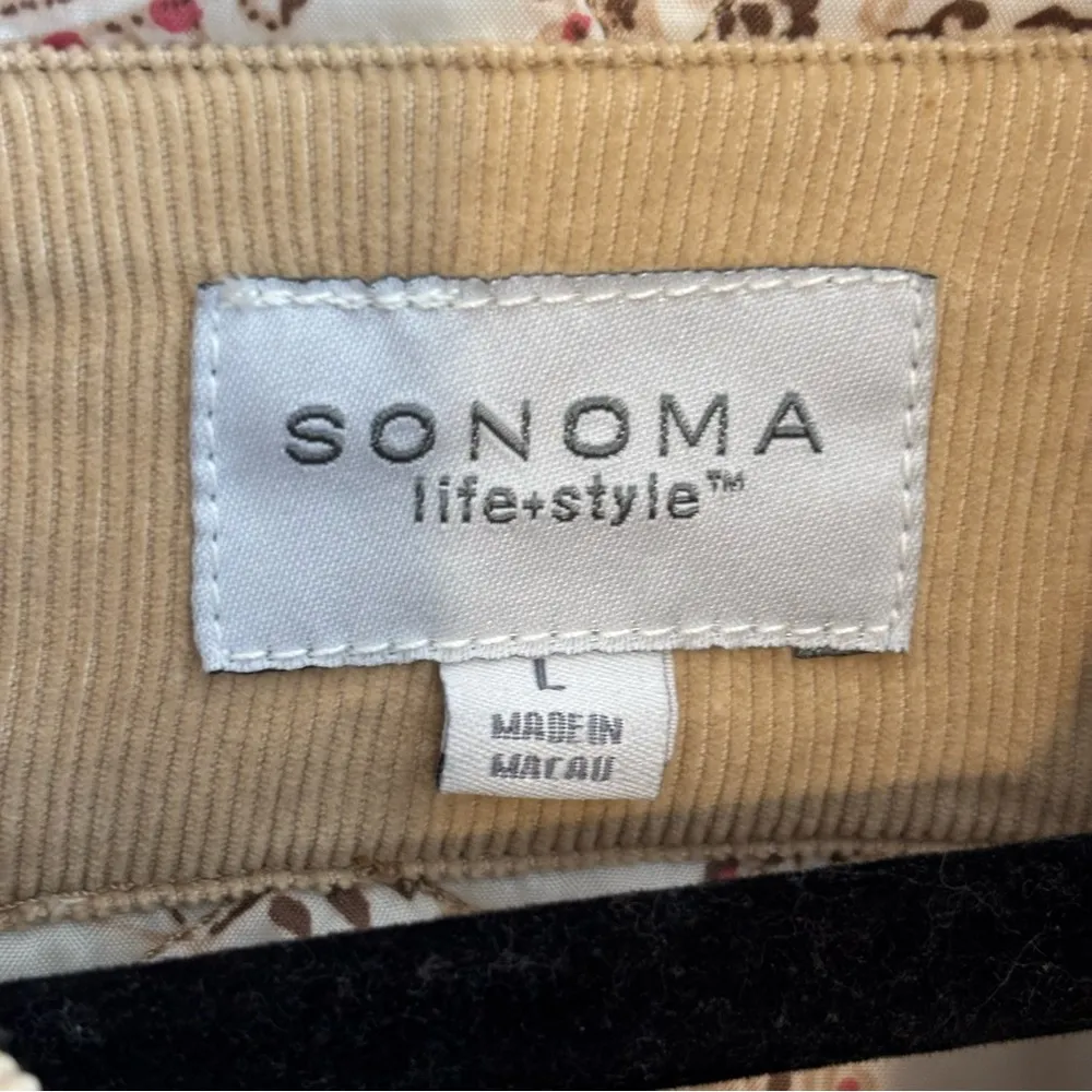 Sonoma Tan Quilted Corduroy Cotton Jacket Sz L - Image 6