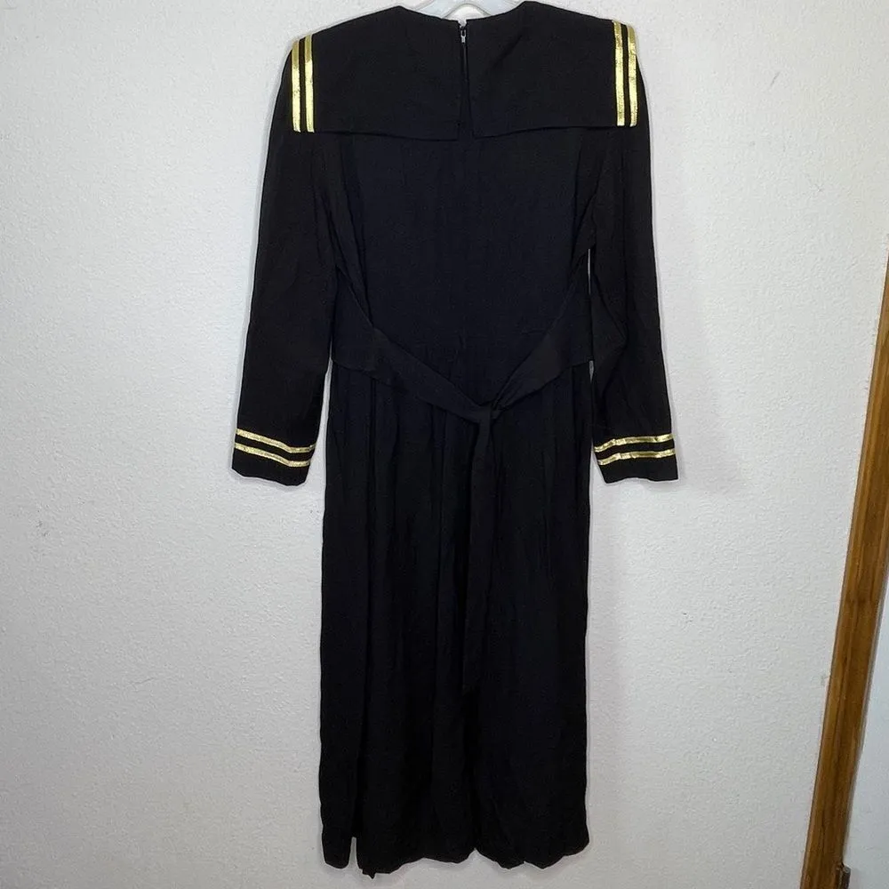 Vintage J.B.S. Ltd. Nautical Dress Gold Size 16 - Image 2