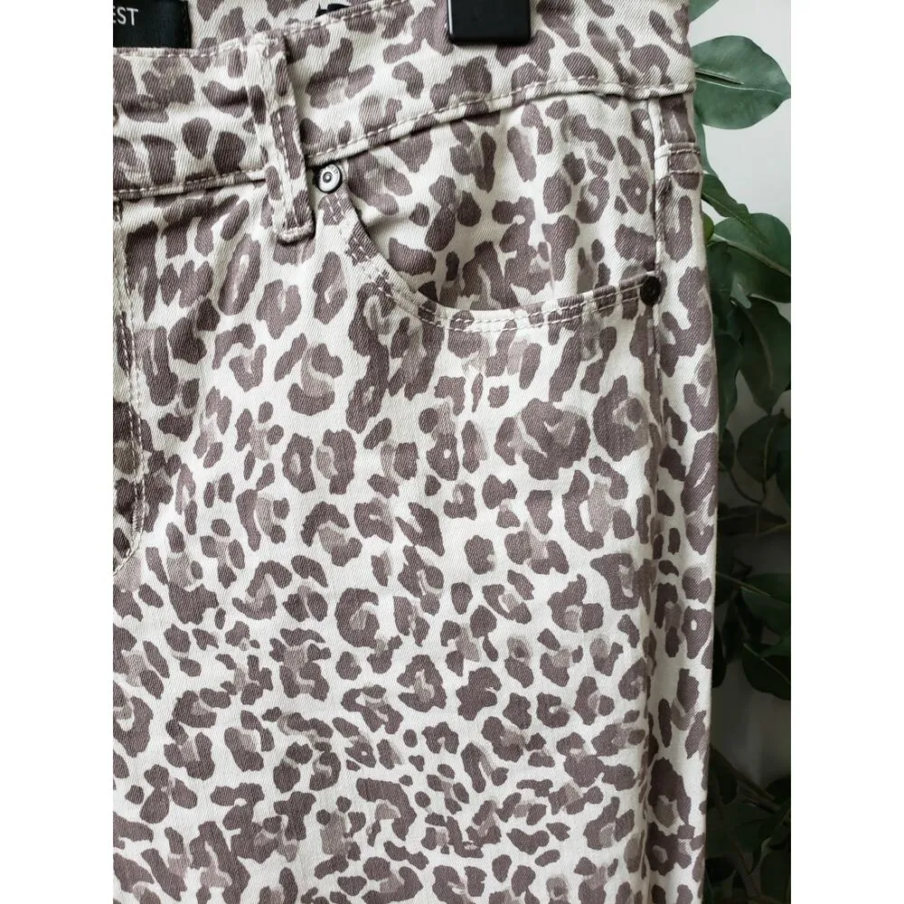 Nine West Jeans Womens Size 10 White Animal Print Cotton Gramercy Skinny Ankle - Image 11
