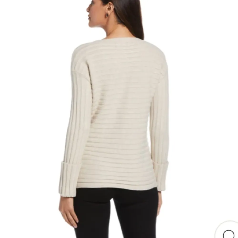 Zara RIBBED SWEATER WITH BUTTON DETAIL - Image 3
