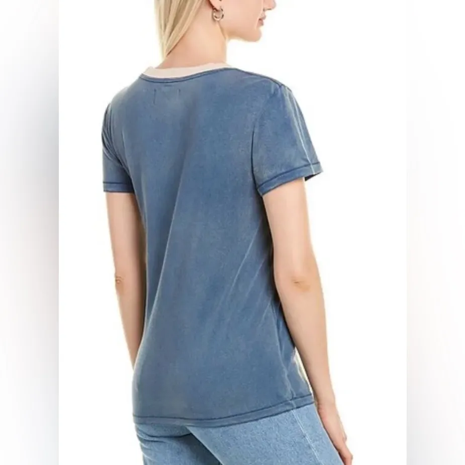 Current Elliott Double Pocketed Women’s Blue Cotton Short Sleeve Tee Size XS - Image 2