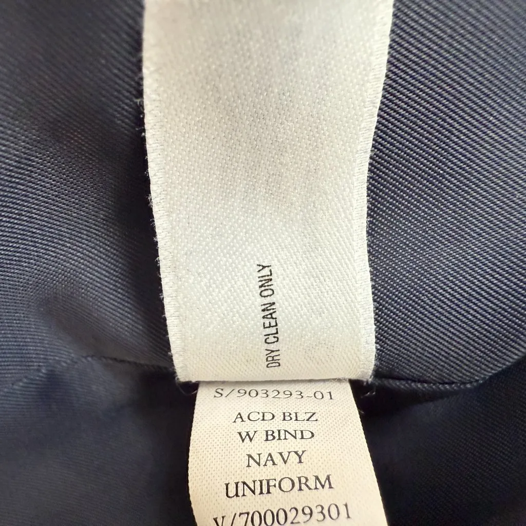 Gap The Academy Ponte Blazer Jacket Women's 8 Navy Blue Black Trim Career Formal - Image 14