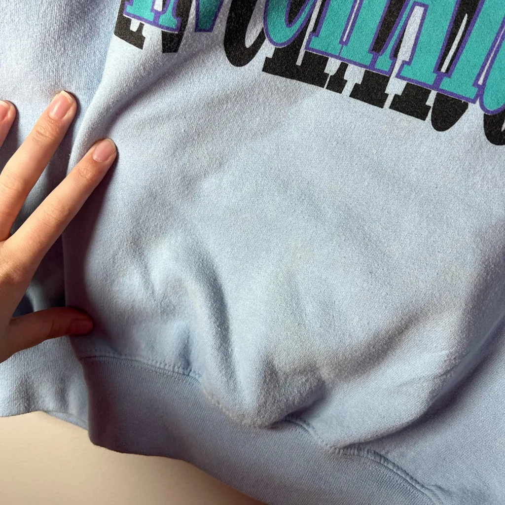 Vintage Hanes “Relax God’s In Charge” Blue Crewneck Sweatshirt Christian Size L - Image 2