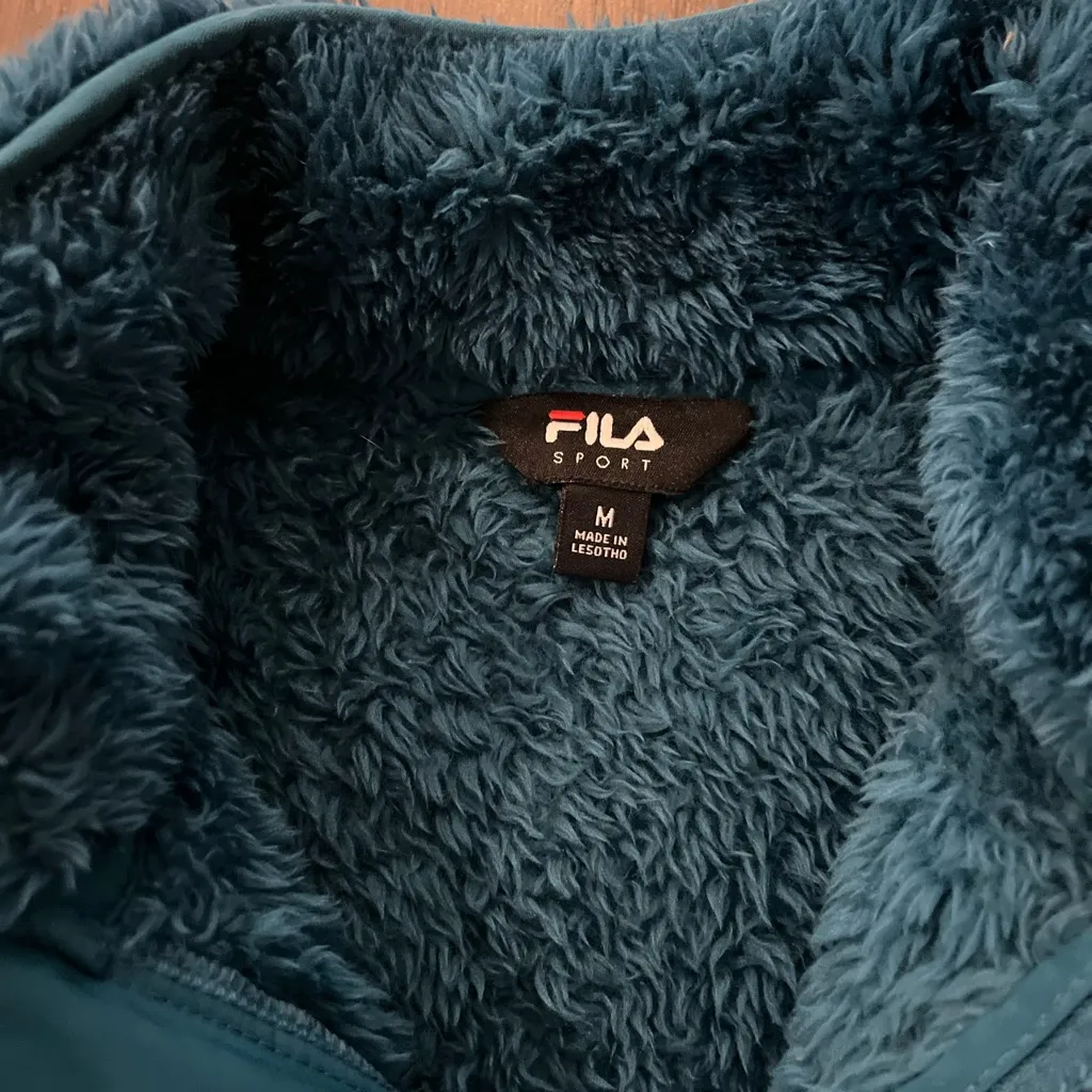 Fila Teal Fleece Jacket - Image 6