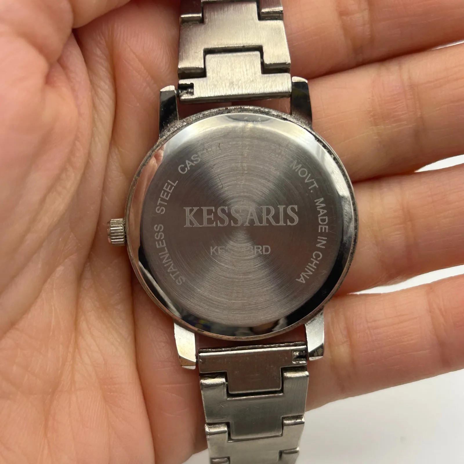 Kessaris Silver Tone Crystals Mother Pearl Women’s Watch Working New Battery - Image 7