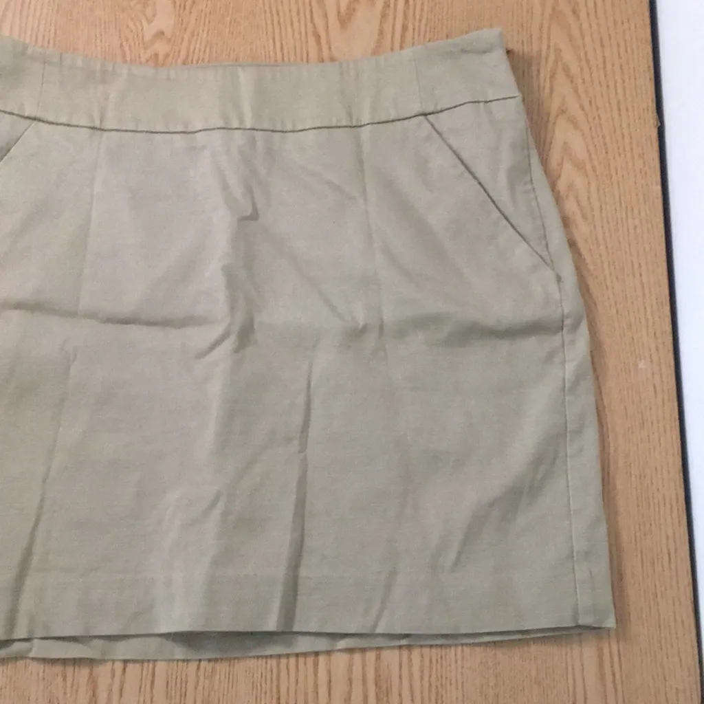 Womens Merona Classic Khaki Tan Stretchy Skirt Cotton Spandex Pockets Size 6 - Image 2