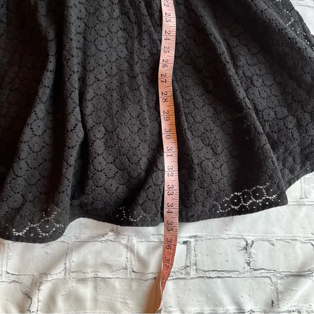 Betsey Johnson Black Eyelet Dress Size 10 Gothic Elegant Fit & Flare Whimsical - Image 2