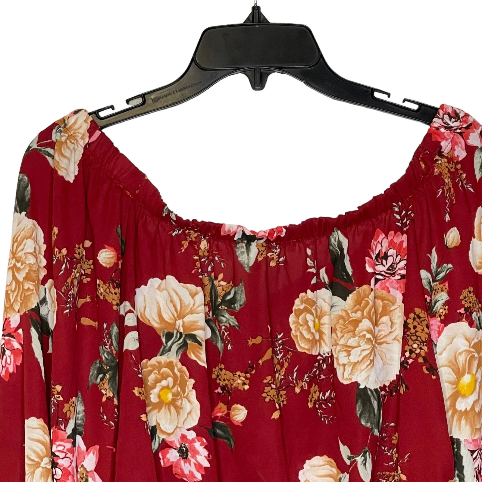 Altard State Boho Floral Off Shoulder Crop Top Longsleeve Tie Front Women Medium - Image 7