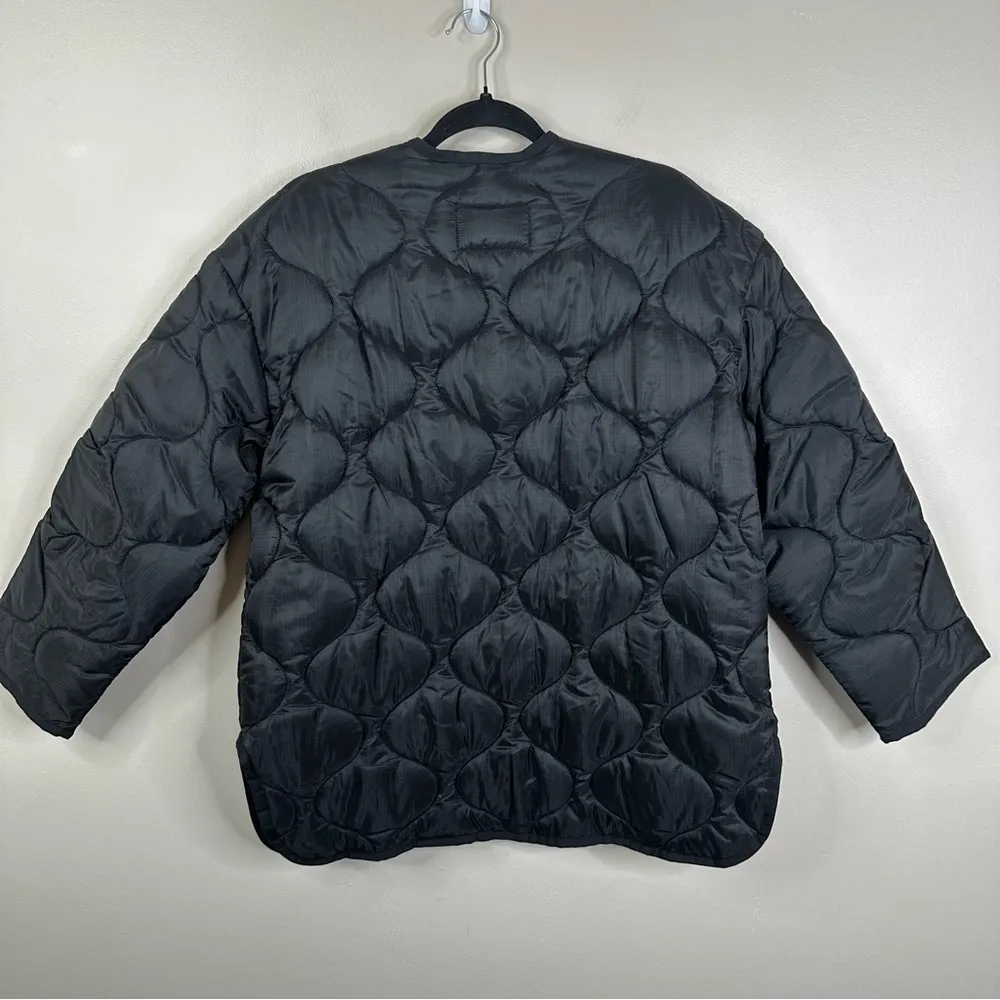 NEW Aritzia Babaton Evergreen Quilted Jacket Womens 2XS Black Oversized Coat - Image 6