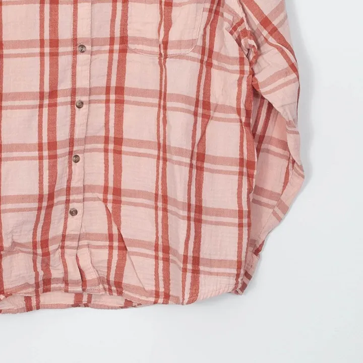 Universal Thread Pink Plaid Long Sleeve Button Down Shirt Womens Size XXL - Image 5