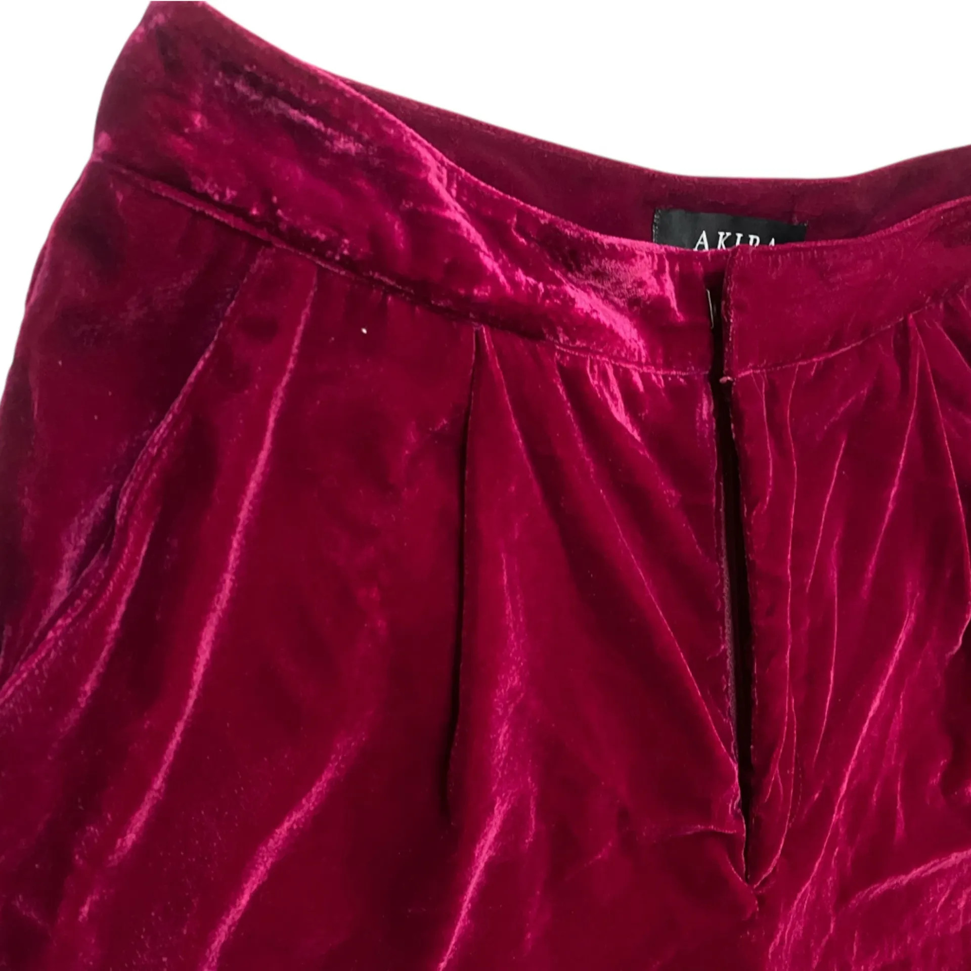 Akira Velvet Pants in Magenta - Image 3