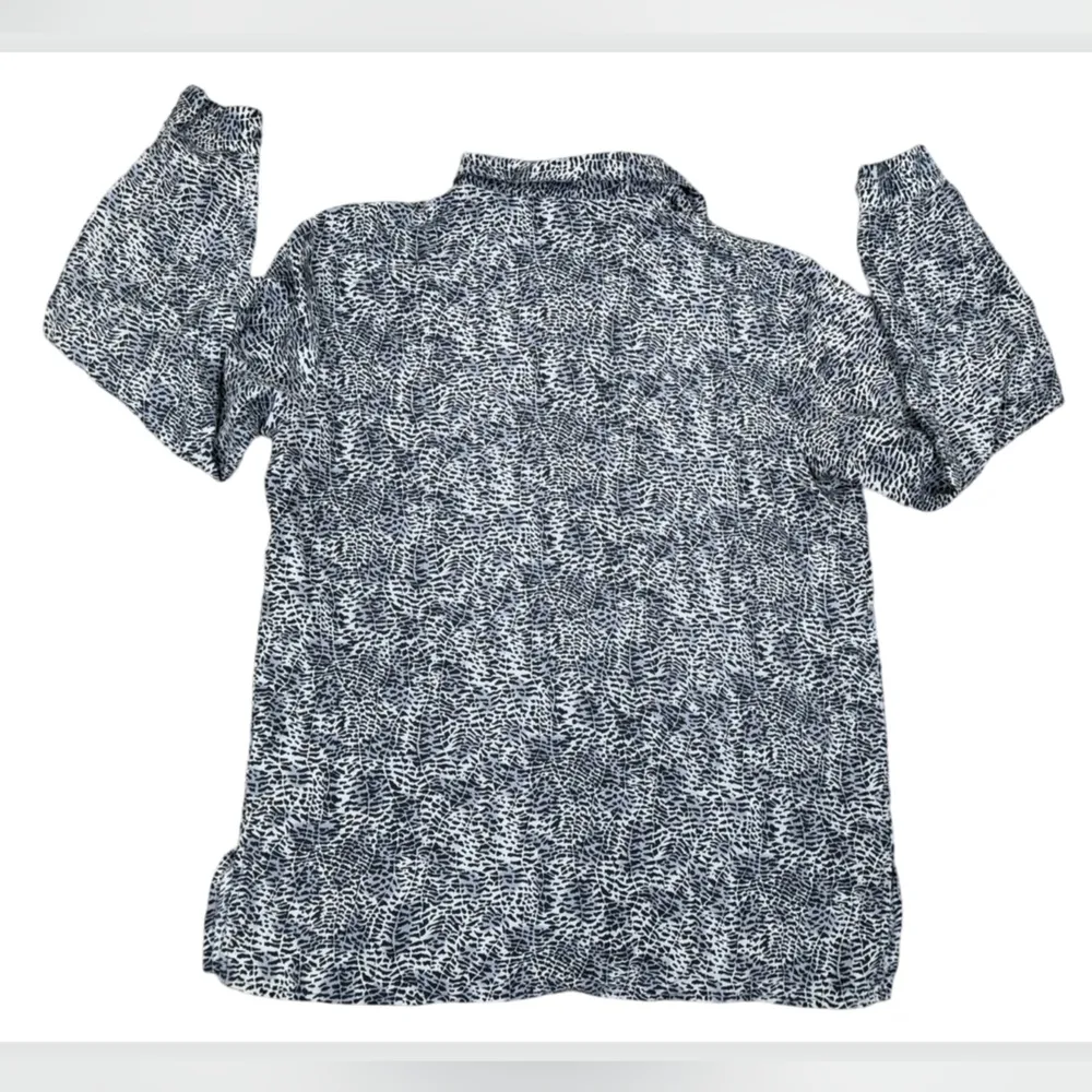 Anna & Frank Vintage 100% SILK Animal Print Long Sleeve Button Down Shirt Large Black - Image 5